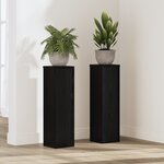 vidaXL Supports de plante 2 Pièces Chêne noir 17x17x60 cm Bois d'ingénierie