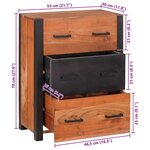 vidaXL Buffets & Commodes Marron 55 x 30 x 75 cm Bois d'acacia massif