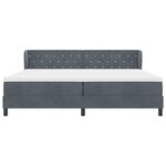 Lit Box Spring vidaXL avec Matelas Gris Foncé 200x200 cm en Velours