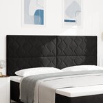 vidaXL Tête de lit en velours noir avec design en blocs de diamant - 200 cm