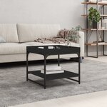 vidaXL Table basse noir 49 5x49 5x45 cm bois d'ingénierie