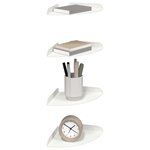 vidaXL Étagère flottante avec étagère 4 Pièces Blanc 18 x 18 x 2 cm