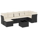 vidaXL Salon de jardin 8 Pièces avec coussins noir résine tressée