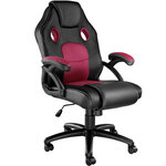 Tectake Chaise gamer MIKE - noir/rouge bordeaux