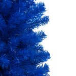 vidaXL Arbre de Noël artificiel pré-éclairé et boules bleu 210 cm PVC