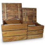 vidaXL Jeu de caisse de rangement 2 Pièces Bois de récupération massif