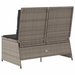 vidaXL Banc de jardin avec coussin Gris Poly rotin