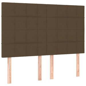 vidaXL Tête de lit Marron foncé 144 x 5 x 118/128 cm Tissu