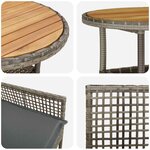 vidaXL Ensemble de salle à manger pour jardin 5 Pièces Gris Poly rotin
