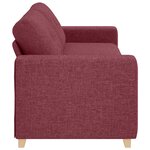 vidaXL Sofa 3 places avec coussin Rouge bordeaux tissu