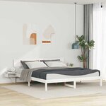 vidaXL Cadre de lit avec tête de lit Blanc Bois massif en pin