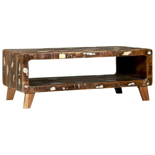 vidaXL Table basse Multicolore 90 x 50 x 35 cm Bois Recyclé Solide