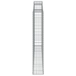 vidaXL Paniers à gabions arqués 7 Pièces 300x30x180/200 cm fer galvanisé