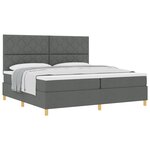 vidaXL Lit à Ressort avec Matelas Gris Foncé 200x200 cm Tissu