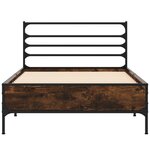 vidaXL Cadre de lit sans matelas chêne fumé 75x190 cm