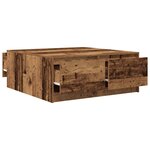 vidaXL Table basse avec tiroirs vieux bois 100x100x40 cm