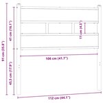 vidaXL Tête de lit de remplacement chêne fumé 107 cm fer et bois d'ingénierie