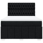 vidaXL Sommier à lattes de lit avec matelas Noir 160x200 cm Tissu