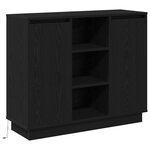 vidaXL Buffet avec LED Chêne Noir 90x32x75 cm Bois d'ingénierie