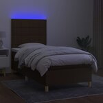 vidaXL Sommier à lattes de lit et matelas et LED Marron foncé 90x200cm