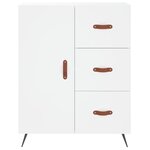 vidaXL Buffet haut Blanc 69 5x34x180 cm Bois d'ingénierie