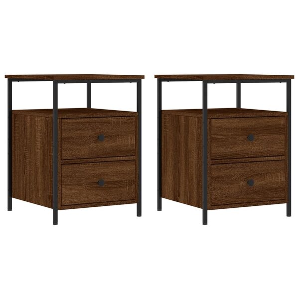 vidaXL Tables de chevet 2 Pièces chêne marron 44x45x60 cm bois ingénierie