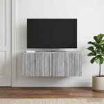 vidaXL Meuble TV mural 78 5 x 41 x 30 cm Sonoma gris Bois d'ingénierie