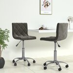 Vidaxl chaises pivotantes à manger lot de 2 gris foncé velours