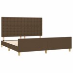 vidaXL Cadre de lit avec tête de lit marron foncé 180x200 cm Tissu