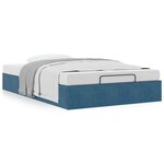 vidaXL Cadre de lit ottoman sans matelas bleu foncé 120x190 cm velours