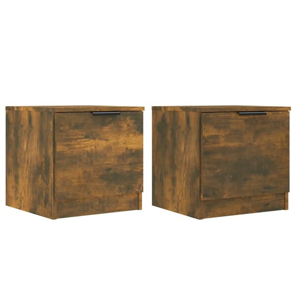 vidaXL Tables de chevet 2 Pièces Chêne fumé 40x39x40 cm