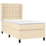 vidaXL Sommier à lattes de lit avec matelas Crème 90x200 cm Tissu