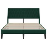 vidaXL Cadre de lit avec tête de lit Vert foncé 140 x 190 cm Velours