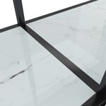 vidaXL Table console Blanc 220x35x75 5 cm Verre trempé
