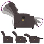 vidaXL Fauteuil de massage inclinable électrique Marron foncé Tissu
