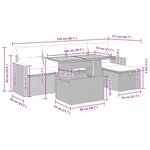 vidaXL Salon de jardin 6 Pièces avec coussins noir résine tressée acacia