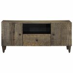 vidaXL Meuble TV gris clair 105x33 5x46 cm bois massif de manguier