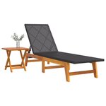 vidaXL Chaise longue avec table Résine tressée et bois massif d'acacia