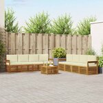vidaXL Ensembles de canapés avec coussin 9 Pièces Naturel et Crème