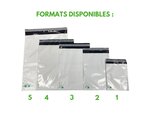 100 Enveloppes plastique opaques 80 microns n°4 - 335x410mm