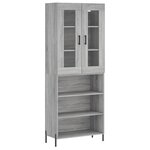 vidaXL Buffet haut Sonoma gris 69 5x34x180 cm Bois d'ingénierie