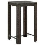 vidaXL Table de bar de jardin Marron 60 5x60 5x110 5 cm Résine tressée
