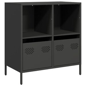 vidaXL Buffet noir 68x39x73 5 cm acier laminé à froid