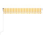 vidaXL Auvent automatique capteur de vent/LED 400x300cm Jaune et blanc
