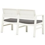 vidaXL Banc de jardin à 2 places et coussins 120 cm Plastique Blanc