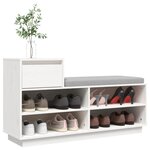 vidaXL Armoire à chaussures Blanc 110x34x61 cm Bois de pin massif