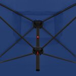vidaXL Parasol double avec mât en acier 250 x 250 cm Bleu azuré