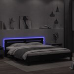 vidaXL Cadre de lit avec tête de lit et LED noir 200x200 cm