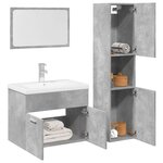 vidaXL Ensemble de meubles de salle de bain 4 Pièces gris béton
