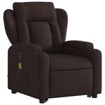 vidaXL Fauteuil inclinable de massage électrique Marron foncé Tissu